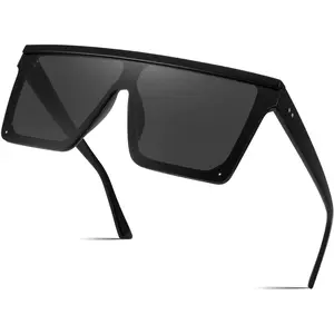 Shady Chic Oversized Sunglasses Mens Womens Flat Top Square Trendy Visor Shades UV400