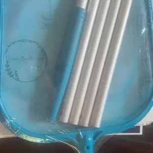 Swimming Pool 5 Foot Leaf Skimmer Net with 5 Aluminum Pole Sections - Fine Mesh Netting for Fast Cleaning of Debris - 60" Long, Above & In-ground Pool