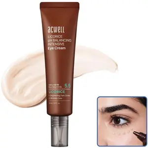 Korean Acwell 5.5 Licorice pH Balancing Intensive Eye Cream for Dark Circles, Puffiness, Fine Lines & Brightening with Peptides, Caffeine, Glutathione | Anti-Aging K-Beauty Lightweight Skincare (30ml)
