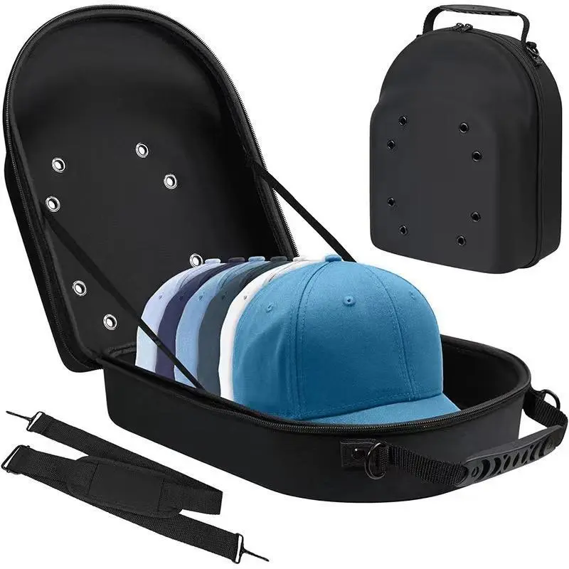 Portable Fabric Black Baseball Cap Storage Backpack - Durable, Pressure-Relief, Breathable, Waterproof Sports Gym Bag for Home Storage, Men's Gifts