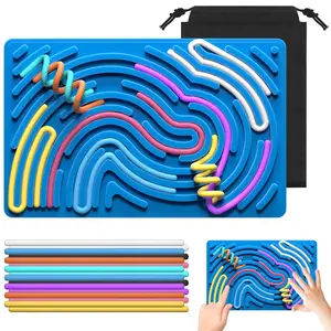 Silicone Sensory Fidget Board, Fidget Gadget, Dual-Sided Stress Relief Toy for Anxiety, Autism, Adhd, Travel Essential, Perfect Gift for Teens