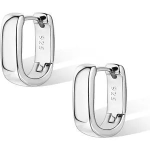 925 Sterling Silver Earrings Small Chunky Silver Earrings for Women Trendy Small Hoop Earrings Silver Hypoallergenic Earrings Small Thick Huggie Hoops Earrings for Jewelry Gifts