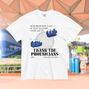 Spaceship Earth Shirt, Thank the Phoenicians Graphic Tee, EPCOT Theme Park Vintage Inspired Shirt, Flower and Garden Festival Outfit 1I59F