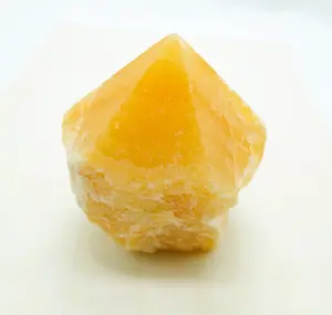 Orange Calcite Polished Points with a Flat Base
