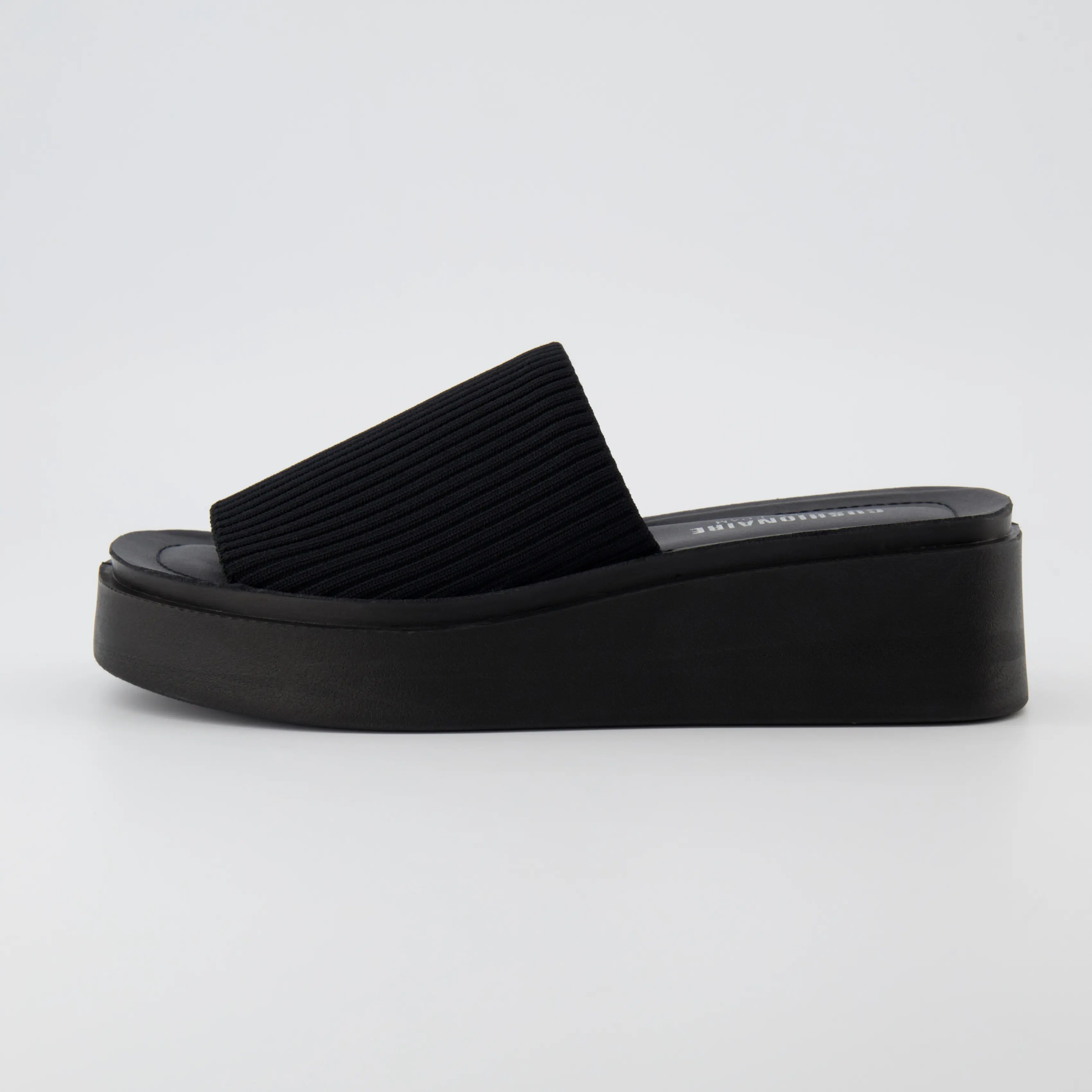 Cushionaire Pim Wedge Platform Sandals For Women | Chunky Platform Sandals With Firm Knit Upper | Stylish Slip On Summer Sandals For Everyday Casual Wear
