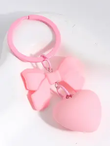 Cute Acrylic Keychain, Colorful Plastic Heart Bow Key Ring, Women Girls Friendship Gift, Handmade Jewelry, Handbag Decoration, Trendy Cute Keychain, Keychain For Bags