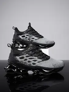 2026 New Casual Breathable Sports Shoes, Lightweight Flyknit Running Shoes, Fashion Men's Sneakers, Cross-Border Sharp Style, Athletic Running Shoes, Knitted Running Shoes