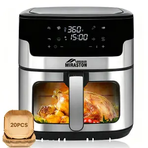 Upgraded 8-in-1 Square Nonstick Basket Air Fryer 8.5QT Smart Touchscreen 8 Presets Oilless Dishwasher Safe Multifunctional Cooker for Family & Parties Cooking Technology