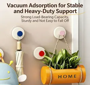 Strong Suction Cup Hooks - No Drill Wall Mount, Foldable Design for Kitchen, Bathroom, Door, Backpack, Umbrella, Headphones
