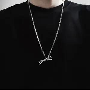 Roronoa Zoro Santoryu Sword Necklace, Silver Tone Anime Fan Accessory