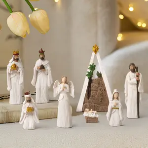 8-Piece Nativity Statue Set - Perfect Gift for Family Home Office Decor Ideal for Christmas Graduation Thanksgiving