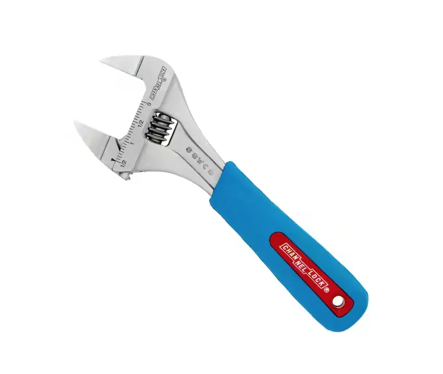 Channel Lock Slim Jaw WideAzz 8in. Adjustable Wrench Code Blue Comfort Grip 8SWCB