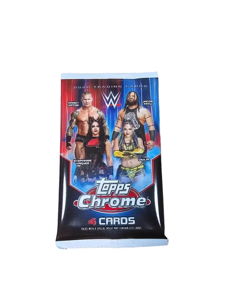 WWE Chrome Blaster Booster Pack - 1 Sports Trading Card Pack, Ideal for Live Pull Reactions & Chasing WWE Chrome Hits