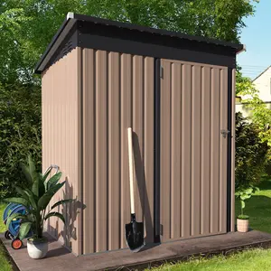 YODOLLA 5' x 3'  Modern Metal Outdoor Storage Shed, 16.6 sq. ft. space with lockable door, ideal for garden, backyard, patio, and tool storage