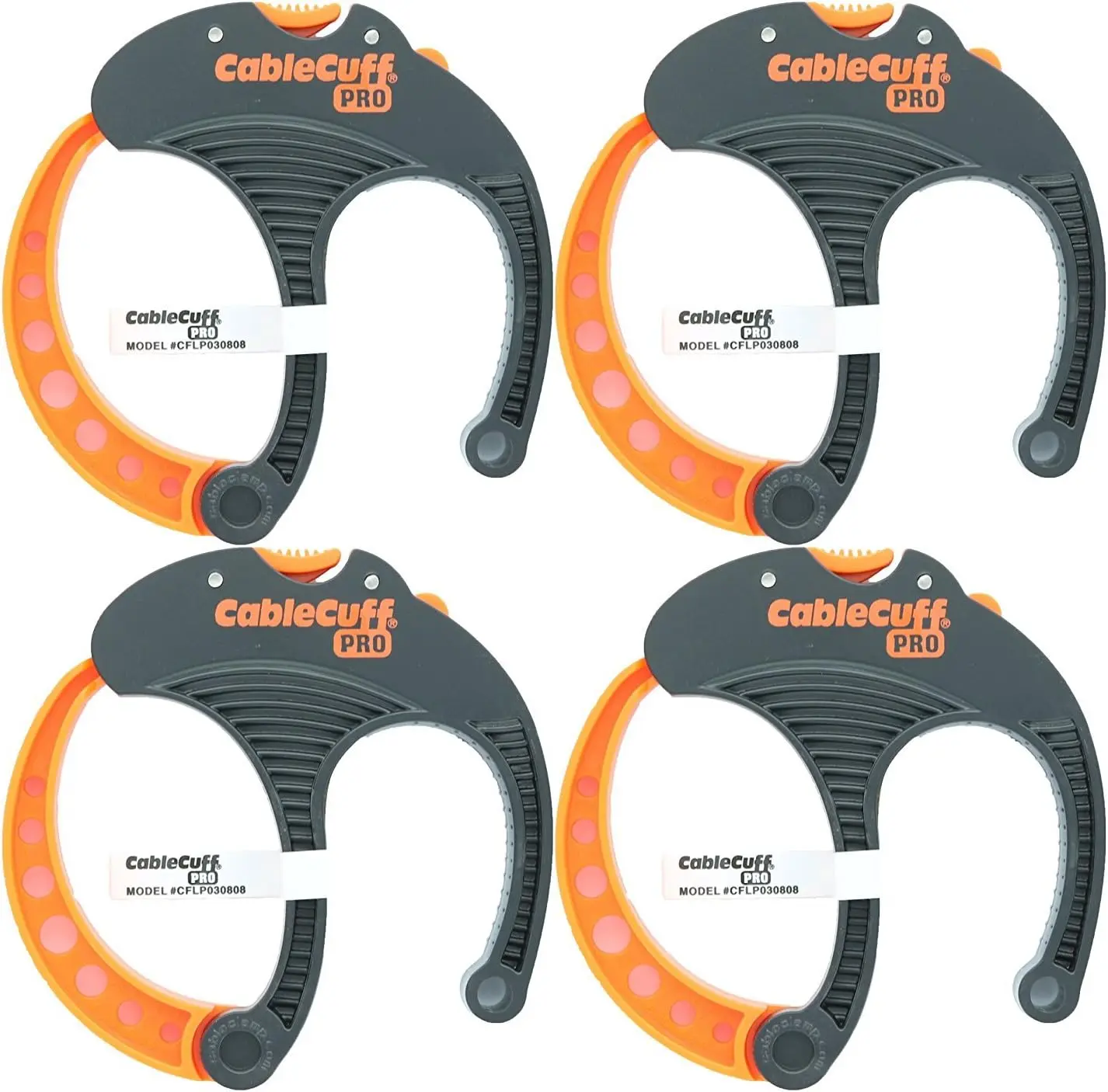 Cable Cuff PRO 4-Pack (4x Large, 3 in Diameter Round) Adjustable Reusable Wire Tie Replacements for Extension Cords, Electrical Electronics