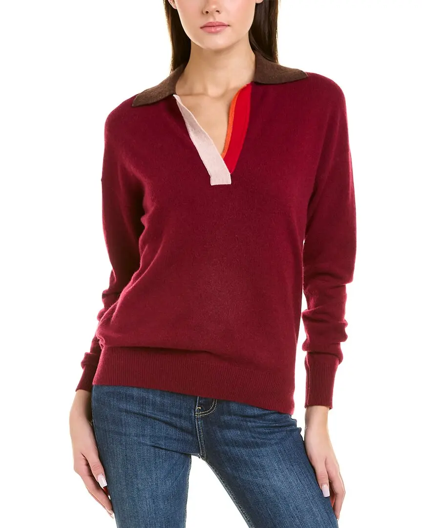 InCashmere Colorblocked Cashmere Polo Shirt