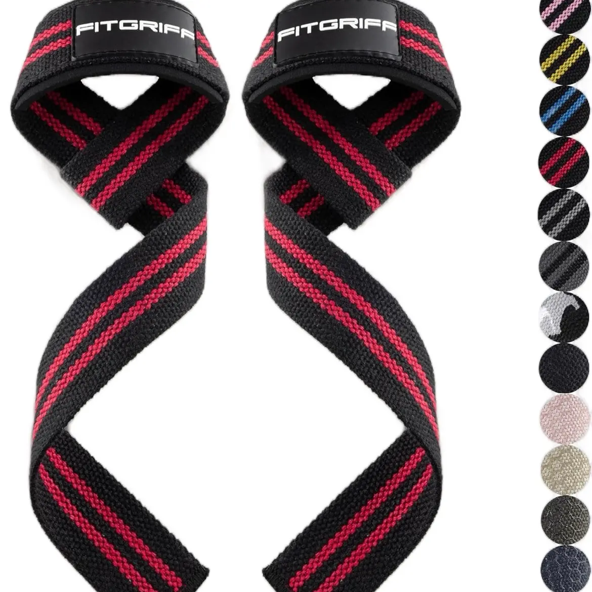 Fitgriff Lifting Straps - Premium Cotton & Padded for Weightlifting, Gym Workouts, Deadlifts & More, Unisex Design