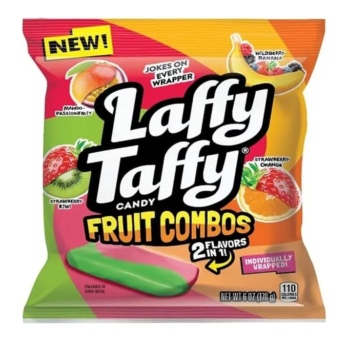 Laffy Taffy Candy, Fruit Combos, Individually Wrapped Mini Bars, 6 Ounce