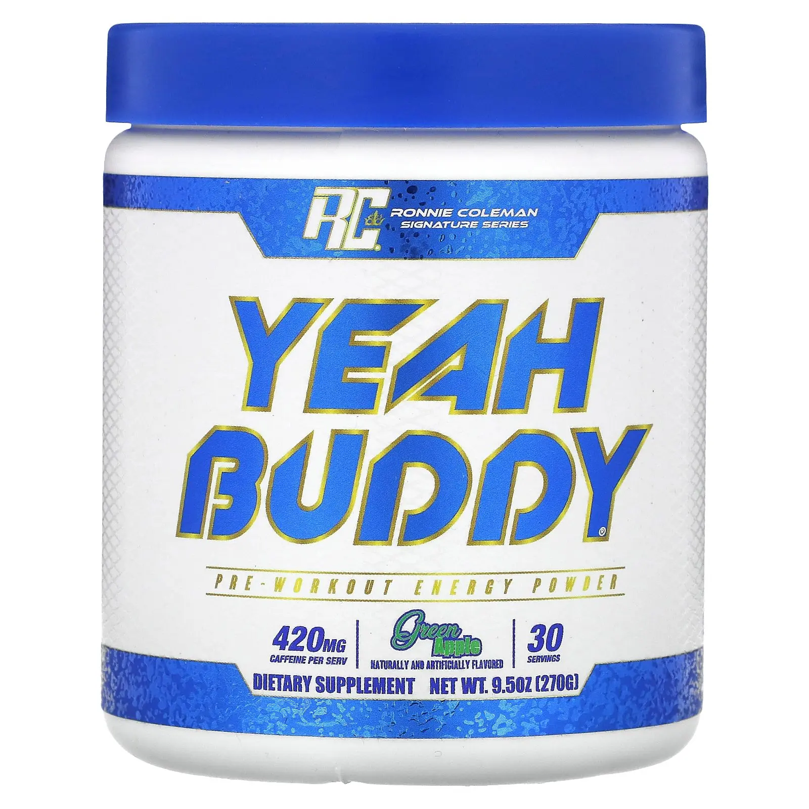 Ronnie Coleman Signature Series, Yeah Buddy, Pre-Workout Energy Powder, Green Apple, 9.5 oz (270 g)