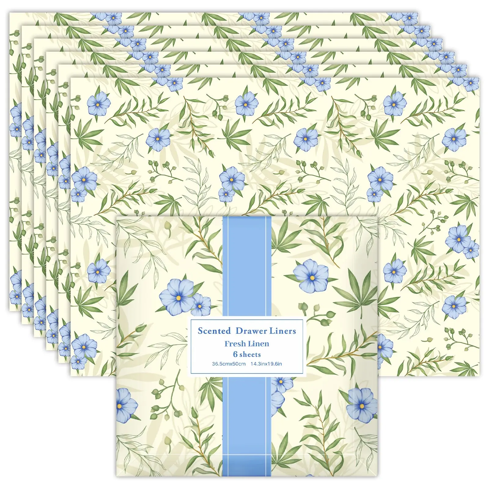 Fresh Linen Drawer Liners Shelf  14.3 X 19.6 Inch 6 Sheets Scented For Dresser Bedroom Home Closet