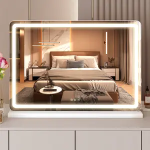 LED Makeup Mirror, Lighted Makeup Mirror, Touch Screen Control Makeup Mirror,  3-Mode Lighting, With 10x Mirror, Detachable Base