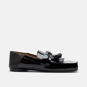Simone Black Patent Leather Tassel Loafers