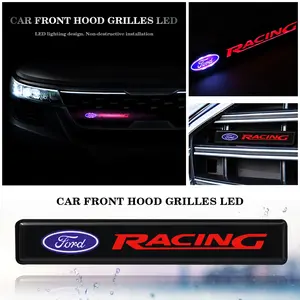 Ford Car LED Front Grille Illuminated Decoration Light, Logo Light, Exterior Modification Strip, Daytime Running Lamp Decor, Waterproof Durable