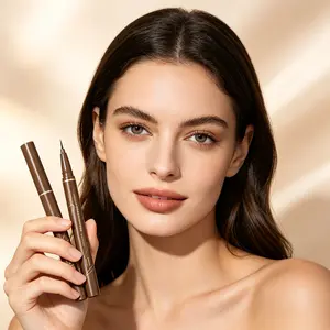 Must Have Amber Brown Liquid Eyeliner, Super Slim Precision Tip Creates Gentle Nude Eye Makeup, Smudge Resistant All Day For Daily Office & Casual Outfits