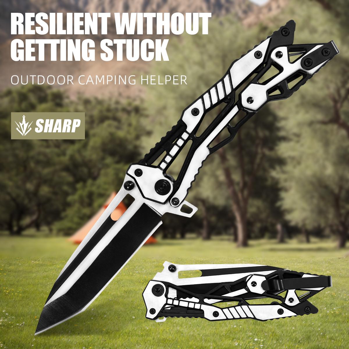 Mechanical Style Tactical Folding Pocket Knife, EDC Outdoor Tool for Camping Hiking