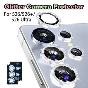 For Samsung S26 S25 Plus S26 Ultra 5G Phone Accessories Camera Lens Gitter Lens Ring Camera Protector Metal Glass Case Cover