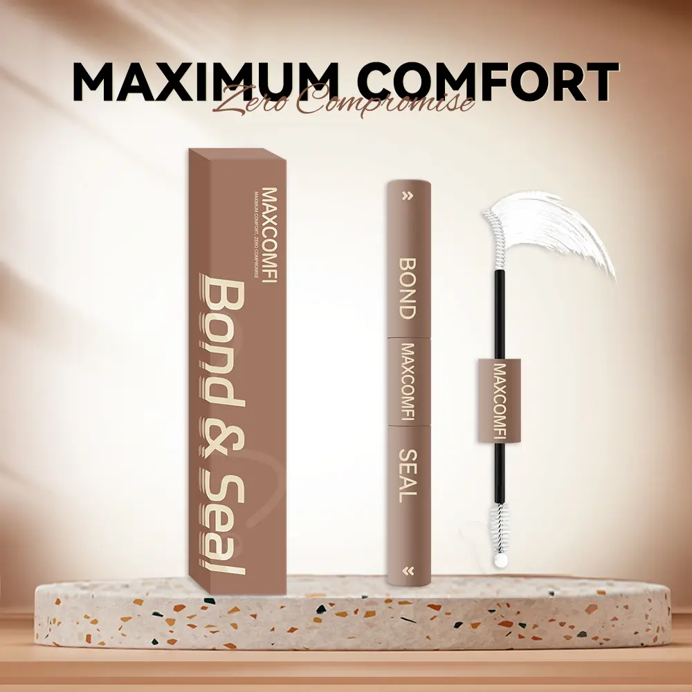 MaxComfi Lash Bond and Seal Cosmetic Kit - Latex-Free Waterproof Lash Glue & Bond with Biotin, Vitamin E, Long-Lasting Hold, Easy Removal for Sensitive Eyes, Eyelash Extensions, Lash Glue And Bond, False Eyelashes & Adhesives