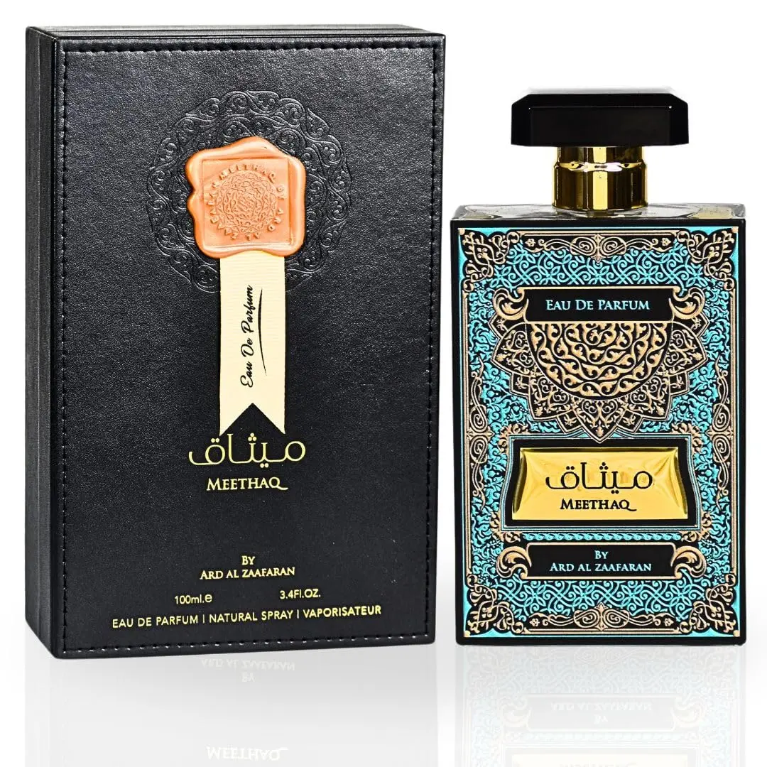 Meethaq EDP Spray 100ML (3.4 OZ) By Ard Al Zaafaran | Long Lasting & Luxurious Blend Of Enchanting Fragrance. Arabian Perfume