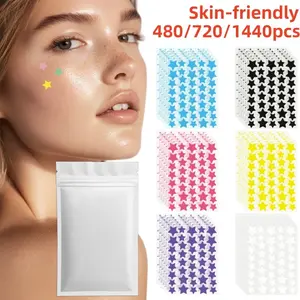 480/720/1440pcs Six-Color Star Acne Patches, Acne Treatments, Fun Star Spot Cover Stickers for Pimples & Facial Blemishes, Daily Makeup Accent, Suitable for Parties, Photoshoots & Festival Style Looks, Lightweight Comfortable Wear