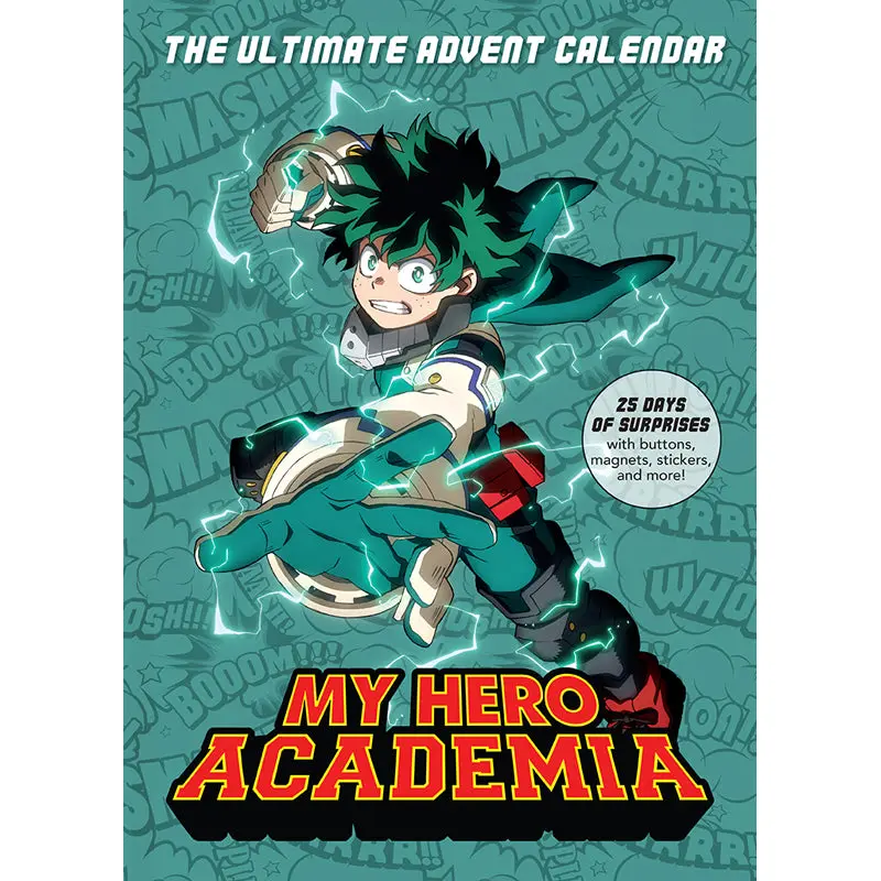 My Hero Academia Ultimate Advent Calendar - Anime Manga Collectible with Manga Stickers, Magnets, UA Buttons Inside, Daily MHA Pocket for Comics Enthusiasts