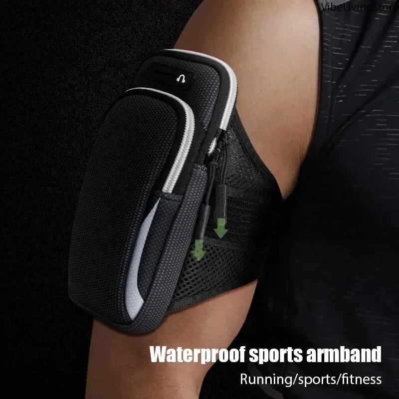 Unisex Running Armband Phone Holder & Water-Resistant Waist Bag for Runners, Smartphone Users - Universal Fit for Smartphones Up to 7.2 in Jogging, Fitness, Activewear, Adjustable, No, Secure