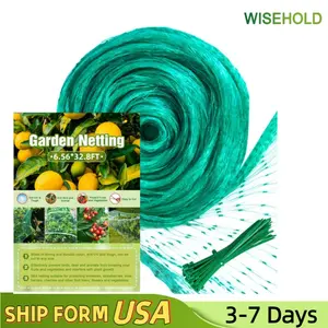 Garden Bird Proof Net, Green Bird Proof Garden Vegetable Farm Plastic Bird Net Cover to Protect Vegetable Plants and Fruit Trees, 6.56X32.8ft, Plastic Pergola Netting to Prevent Birds, Deer, Squirrels and Other Animals from Damaging Plants