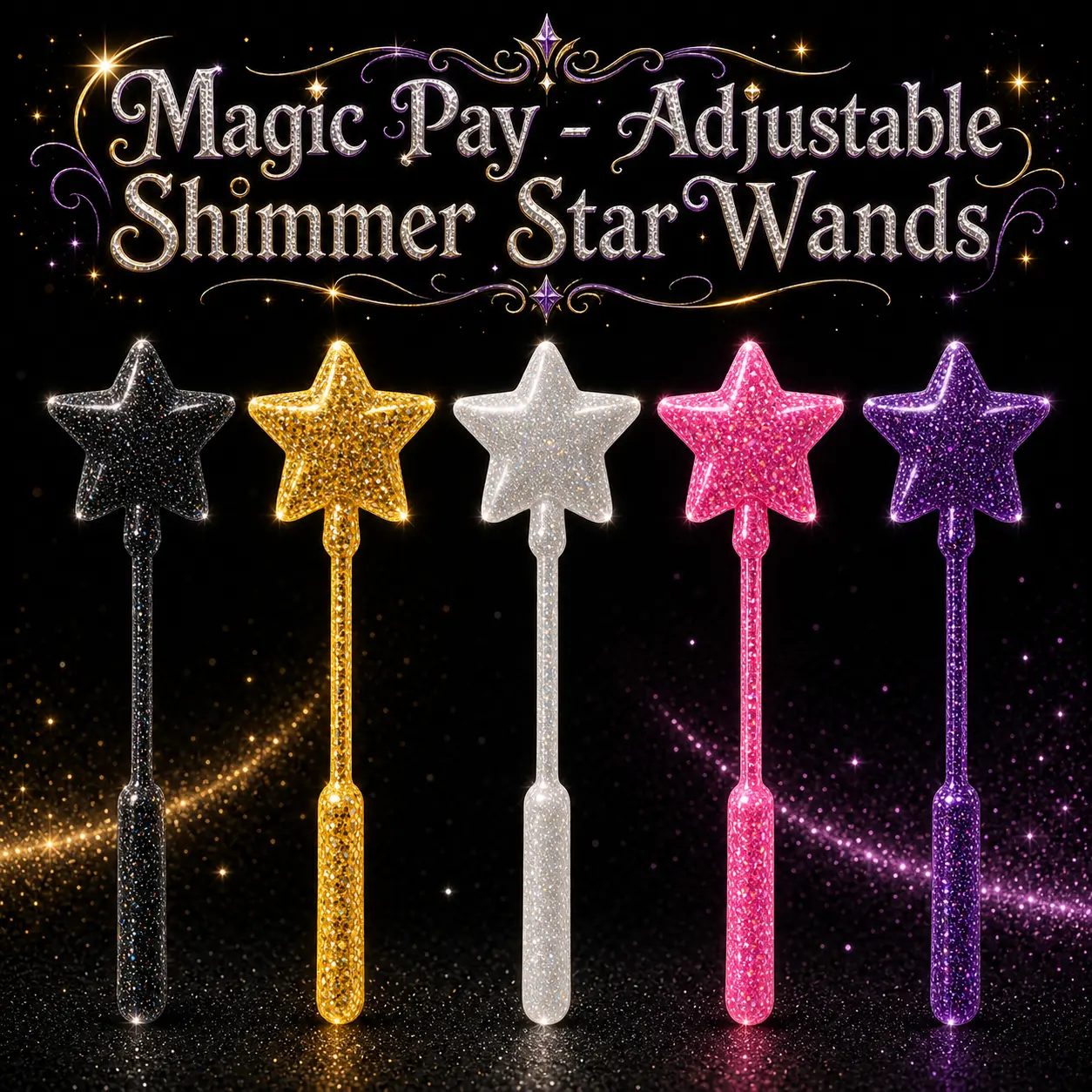 Tap to Pay Shimmer Wand, Adjustable Credit & Debit Card Holder – Viral Contactless Payment Wand for Parties, Raves & Novelty Gifts