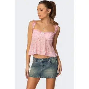 Pipa Floral Sheer Mesh Bra Top