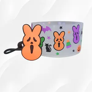 Ghost Face x Peeps Halloween Bunny Silicone Tumbler Boot & Matching Straw Topper