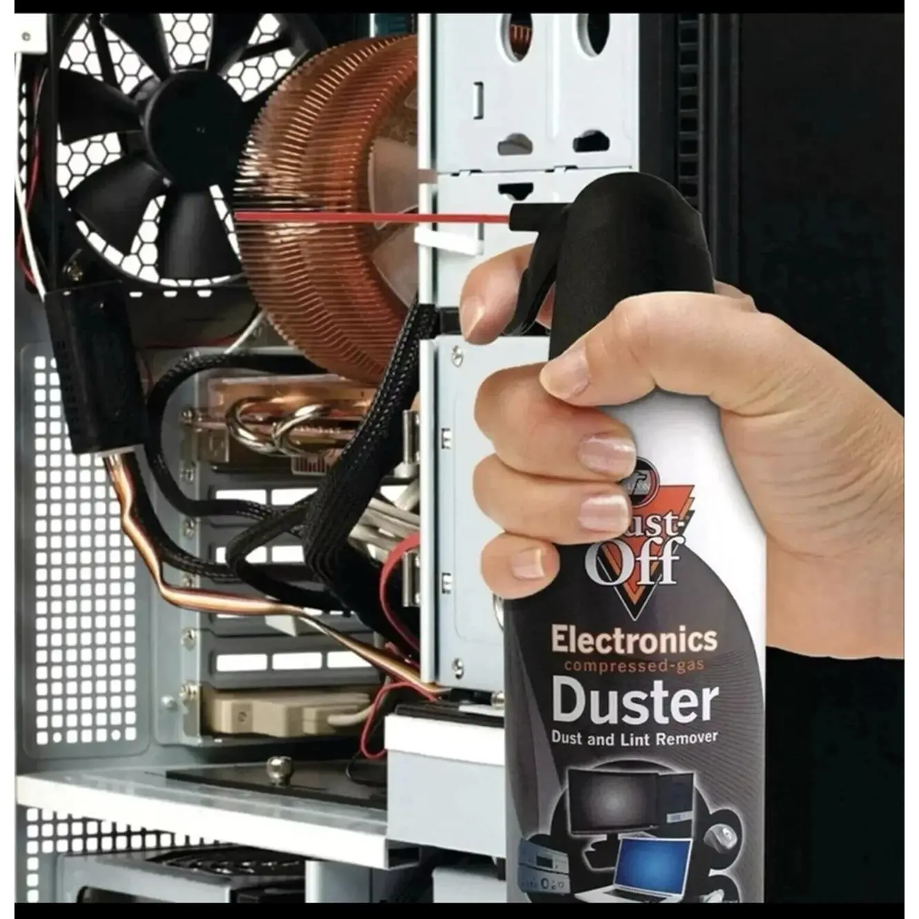 Dust Off Electronics Compressed Gas Duster - Efficient Dust and Lint Remover for Computer Components and Electronics