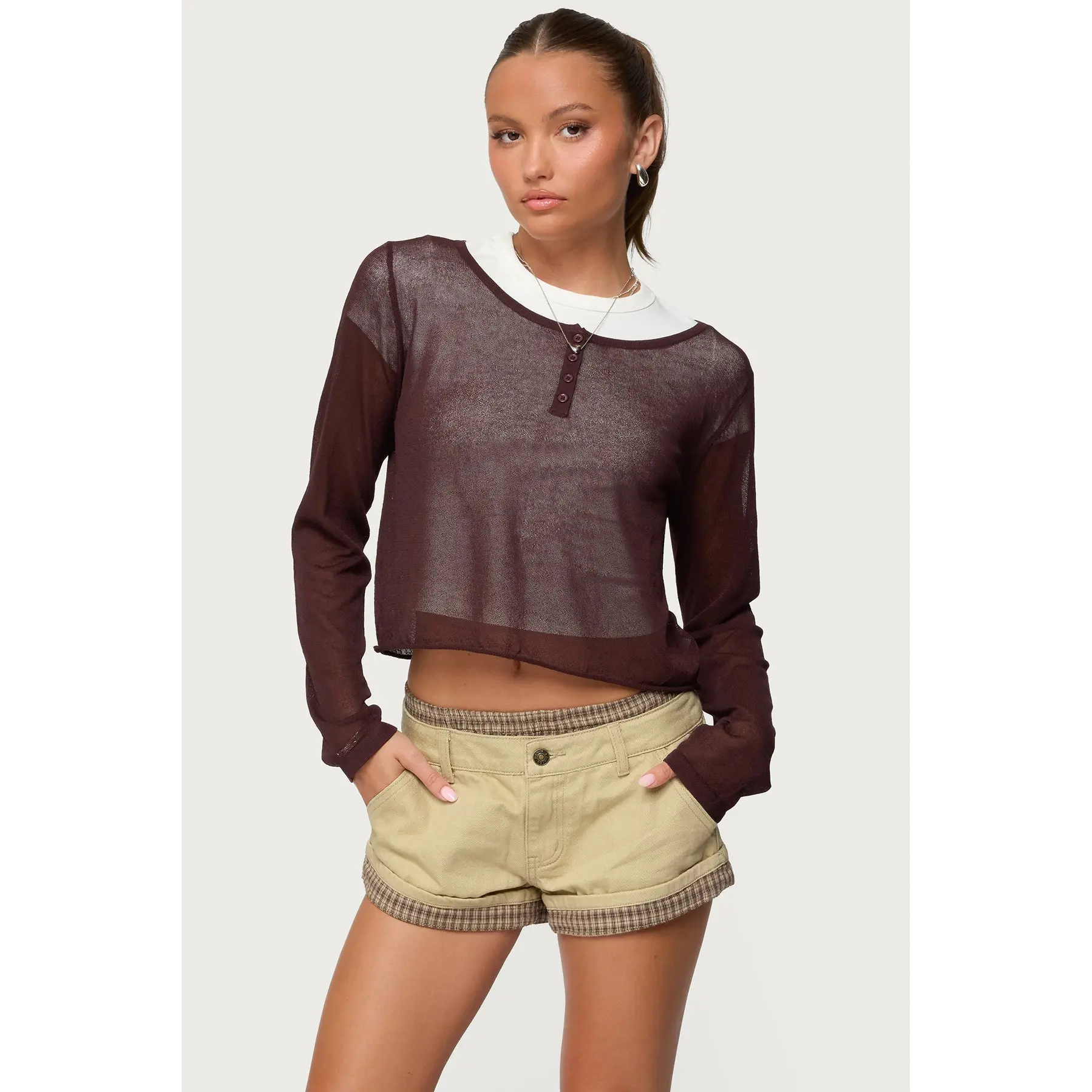Kilian Sheer Knit Henley Top