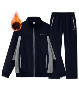 GOPUNE Men's Fleece Warmth Tracksuit Jogging Sweatsuits Long Sleeve Jackets and Pants Two Piece Tracksuits for Athletic Casual