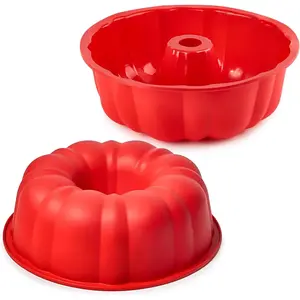 10 Inch  Bundt Cake Pan, 2 Pack Non Stick  Baking Molds Fluted Tube Pan for Cake, Bread, Brownie, Jello