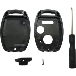 Replacement Key Fob Cover Case fits for 2006 2007 2008 2009 2010 2011 Honda Accord Civic CRV Pilot Ridgeline Odyssey Keyless Entry Remote Key Fob Shell 2+1 Button (Black)
