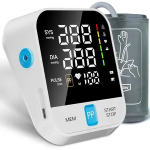 Automatic Digital Upper Arm Blood Pressure Monitor Kit for Home Use, 8.7-15.7in Wide Adjustable Cuff, LED Display, 240 Memories for 2 Users, Advanced Pulse Detection, Included Storage Bag
