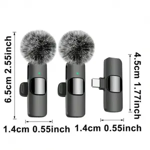 Wireless Lavalier Microphone for iPhone & Android, Plug & Play Mini Clip-On Mic with Noise Reduction, Rechargeable Portable Mic for TikTok, YouTube, Interviews & Live Streaming