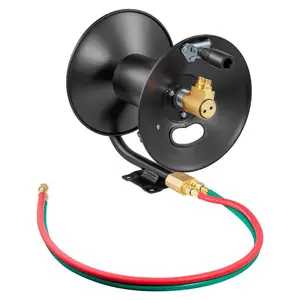 VEVOR Retractable Welding Hose Reel, 1/4 - Inchx 50FT Twin Oxygen Acetylene Rubber Hose Max 300PSI - R Grade, Ceiling/Wall Mount Heavy Duty Steel Hose Reel Auto - Rewind, Ideal for Workshops GaragesVEVOR Super Brand Day