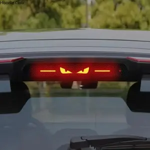 Carbon Fiber Look Car High Mount Brake Light Sticker - Durable PET Rear Brake Lamp Trim, Easy-Apply Universal Automotive Accessory, Wear-Resistant Exterior Decoration for Safety Upgrade, Daily Driving Use Car Decals Rear Side Decal