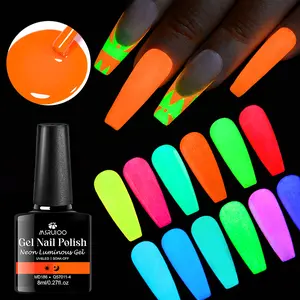 MSRUIOO 12pcs Neon Luminous Gel Nail Polish Set, Flourescent Glow-in-Dark Gel, Semi-Permanent Soaking UV LED Gel Nail Varnish, High Saturation, Ideal Halloween Christmas Gift, Colorful Nail Products, Luminary Gel Nail