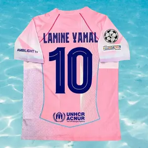25 26 Pink Yamal 10# Short sleeve Soccer Jersey